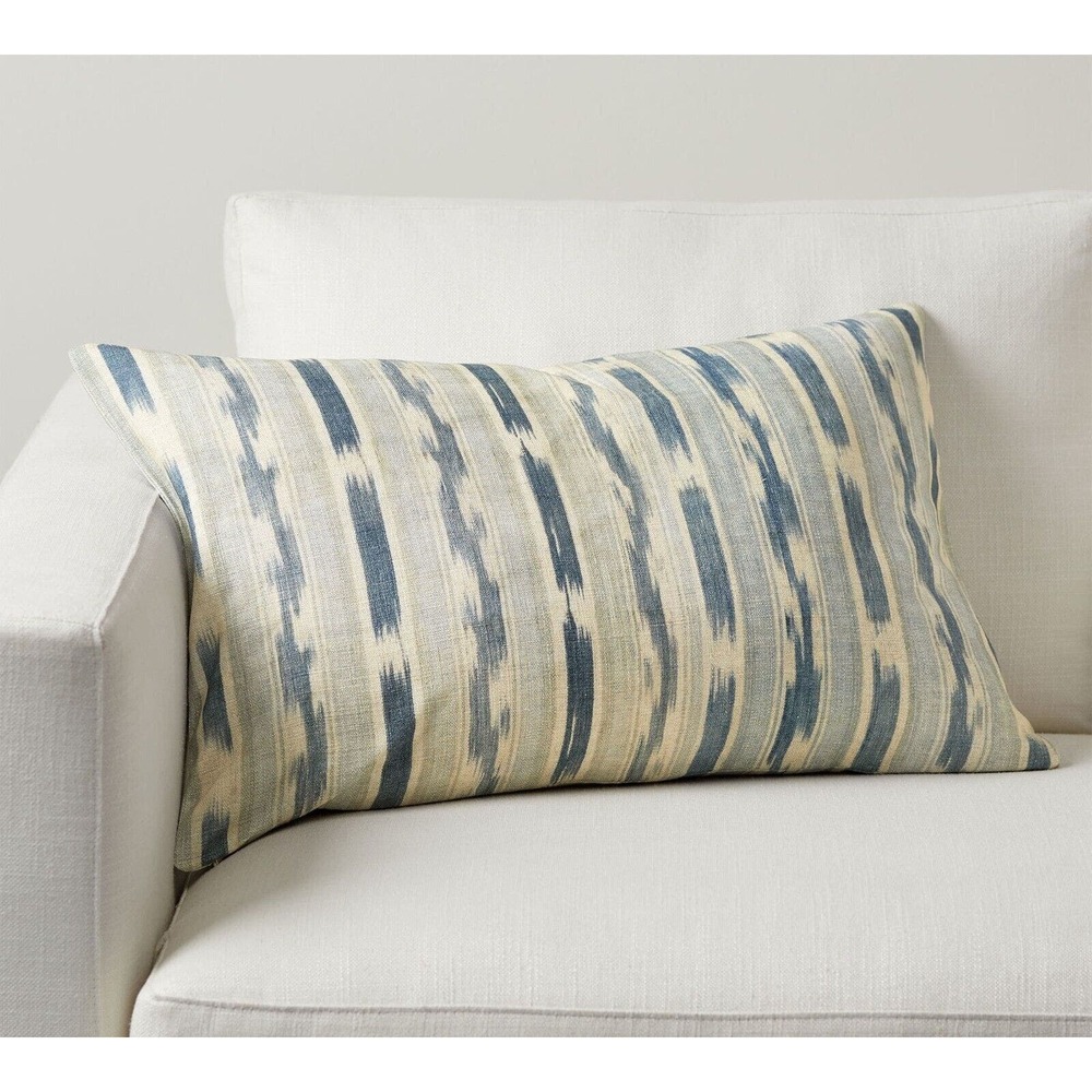Pottery Barn Blue and Cream Accent Pillow